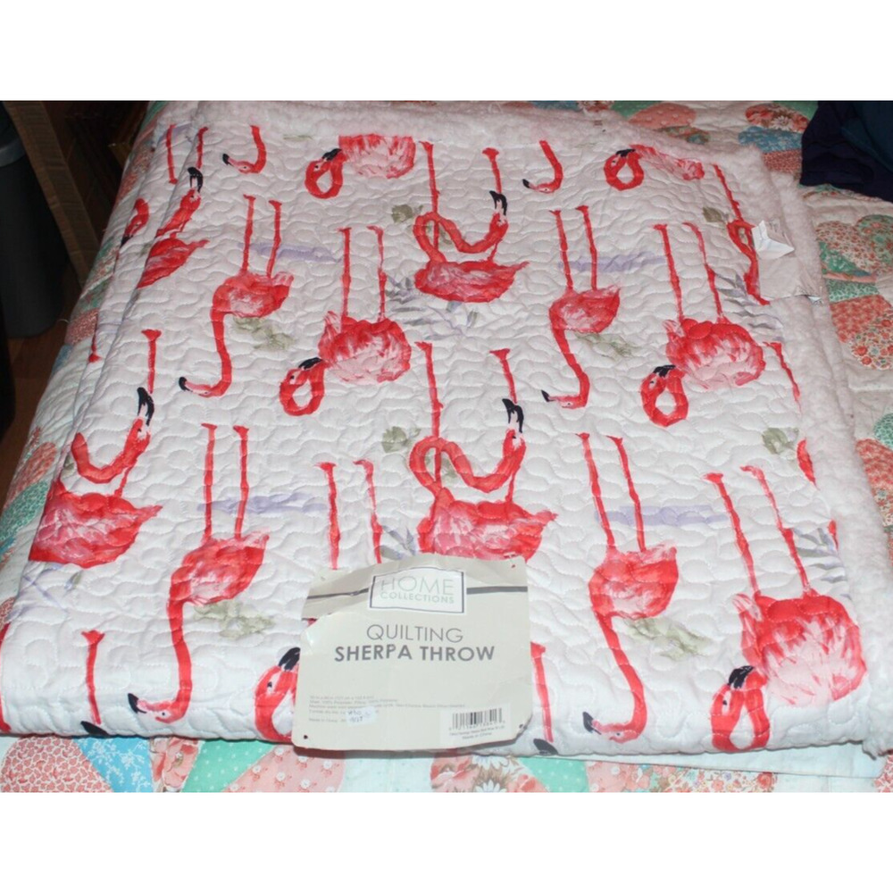 FLAMINGO SHERPA BACK THROW-50 X 60